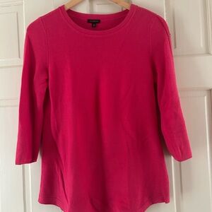 Talbots Hot Pink Knit round Neck 3/4 Sleeve Top